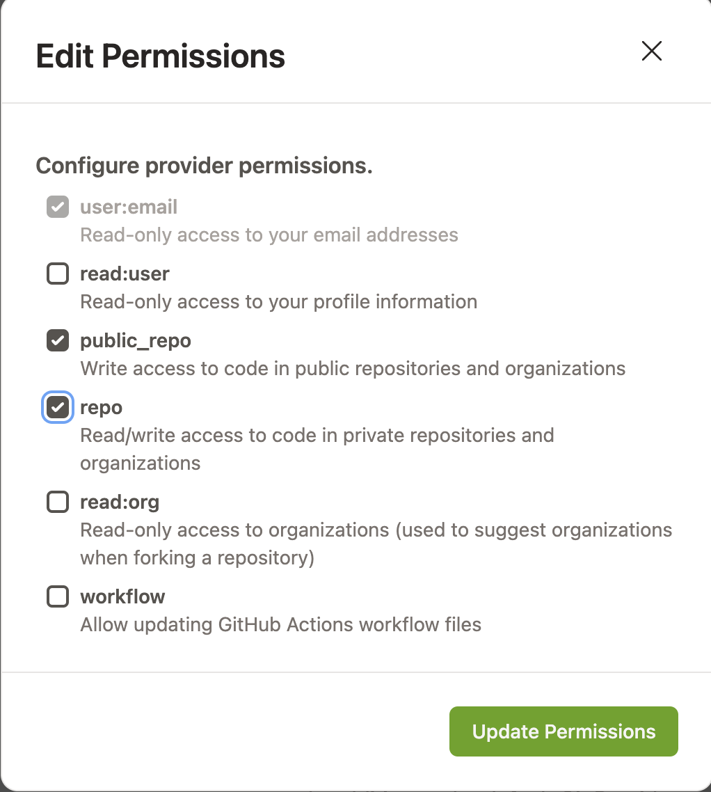 git edit permissions